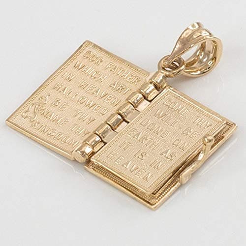 Christian Miniature Bible Pendant Necklace with 23.6-inch Chain