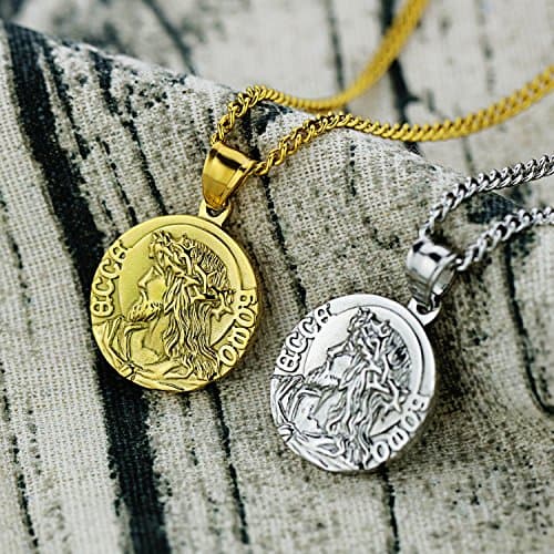 Goldtone Jesus Bible Verse Necklace for Men