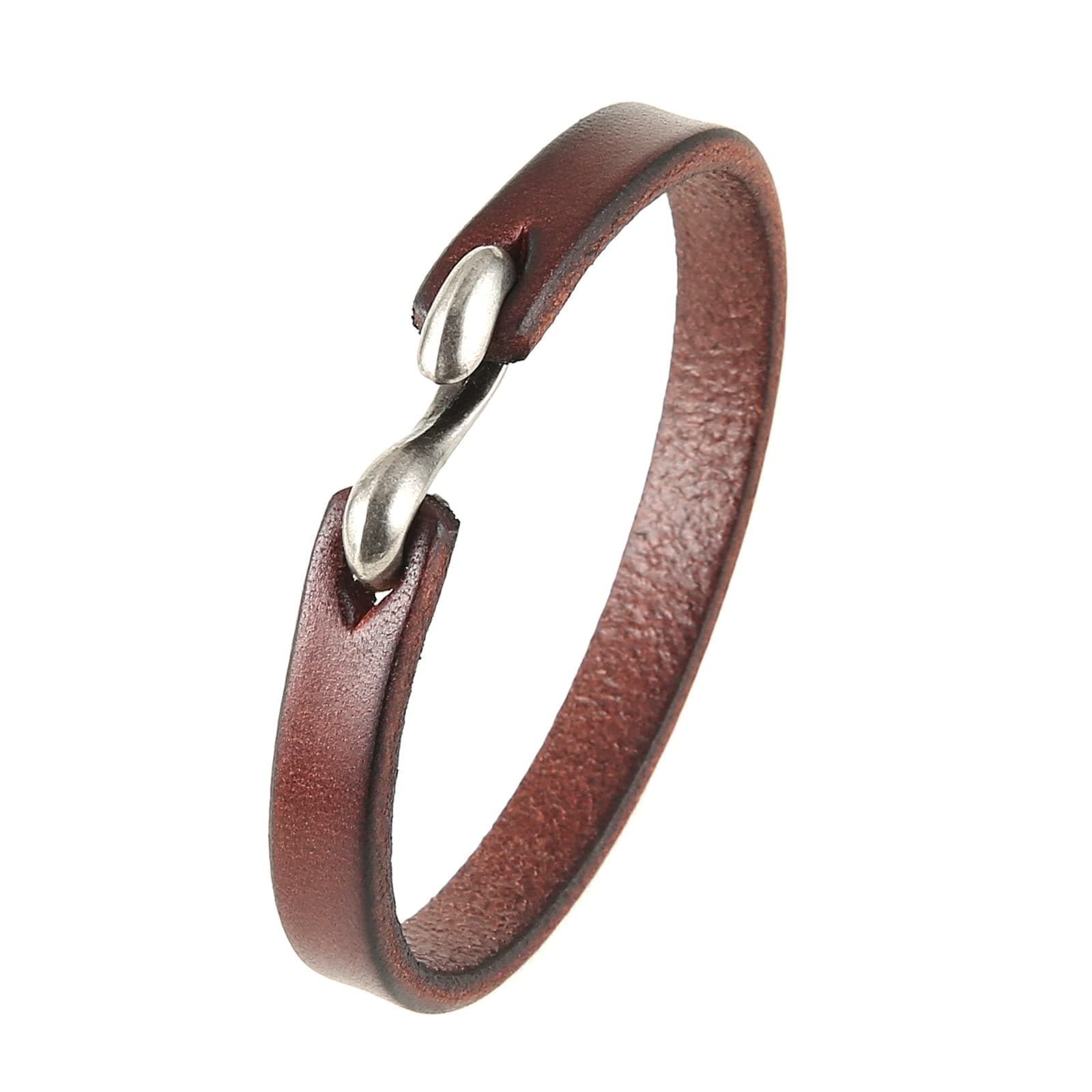 Adjustable Leather Cuff Bracelet: Steampunk Style Wristband