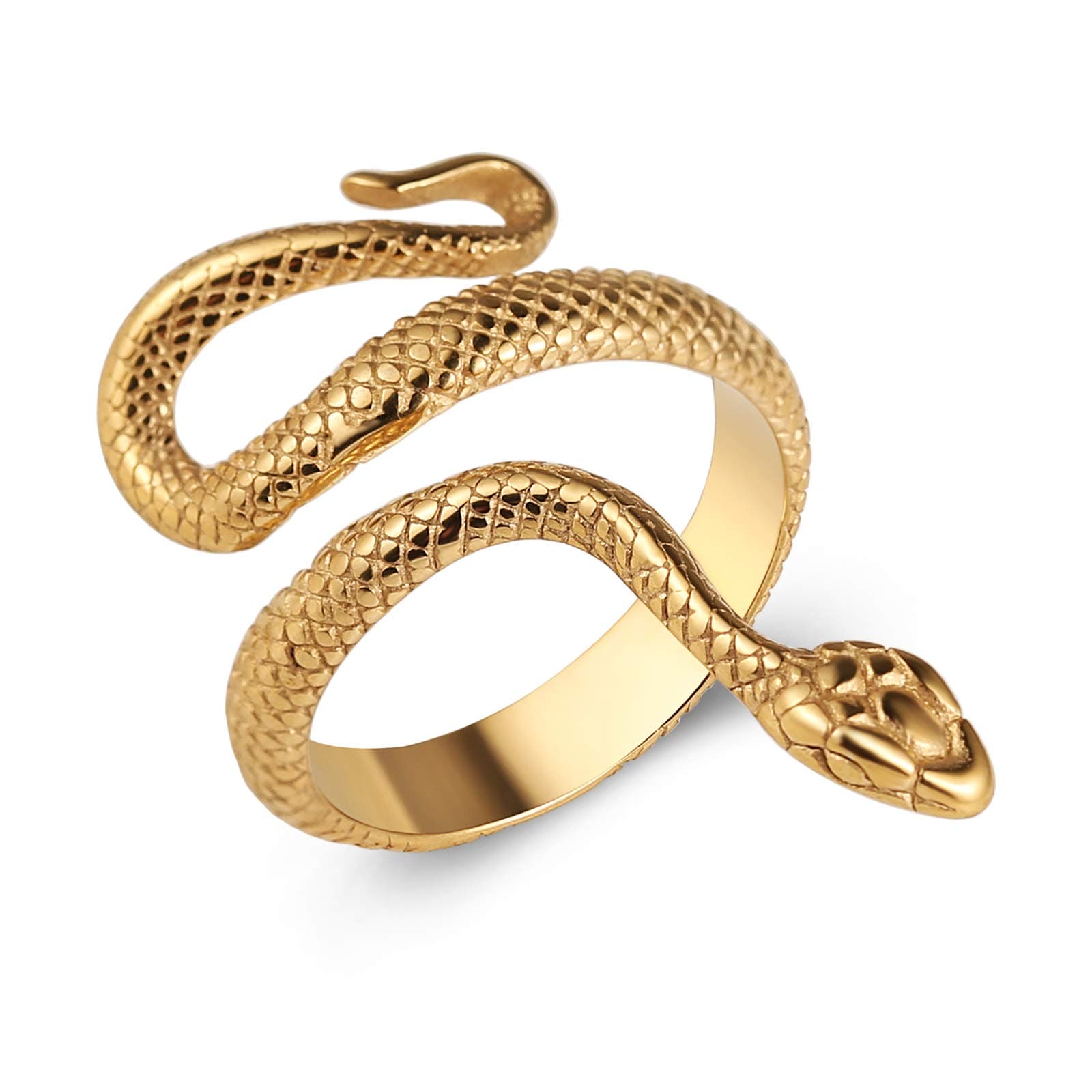 HZMAN Snake Ring Gothic Jewelry Stainless Steel Personality Ring